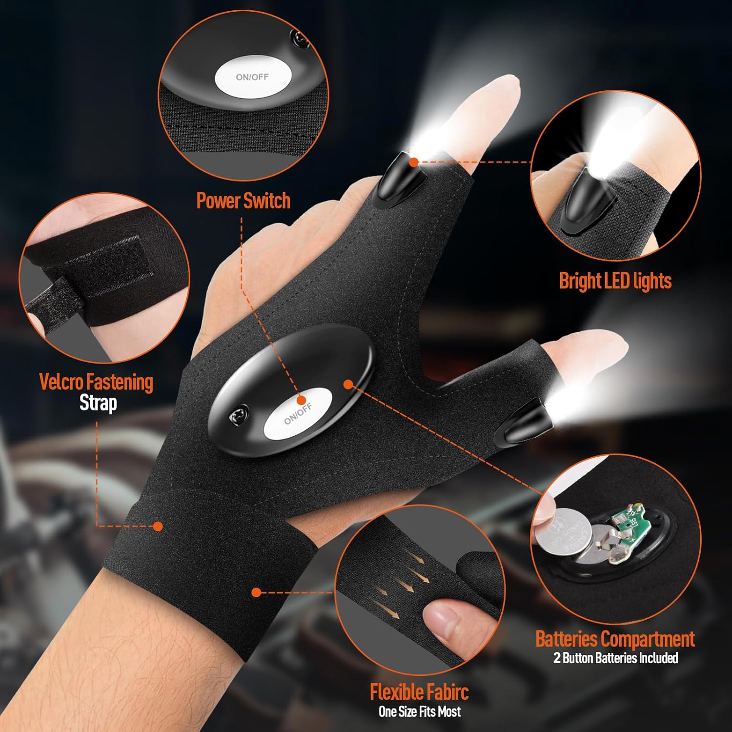 Geschenke für Männer Handschuhe mit Licht Angelzubehör, Weihnachtsgeschenke – Bild 7