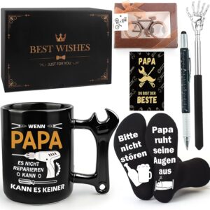 Dad Gift, Birthday Gift for Dad, Best Dad Gifts Coffee Mug, Christmas Father's Day Gift, Cup Socks Bottle Opener Tickle Tool Ballpoint Pen Men Gift Set for Dad