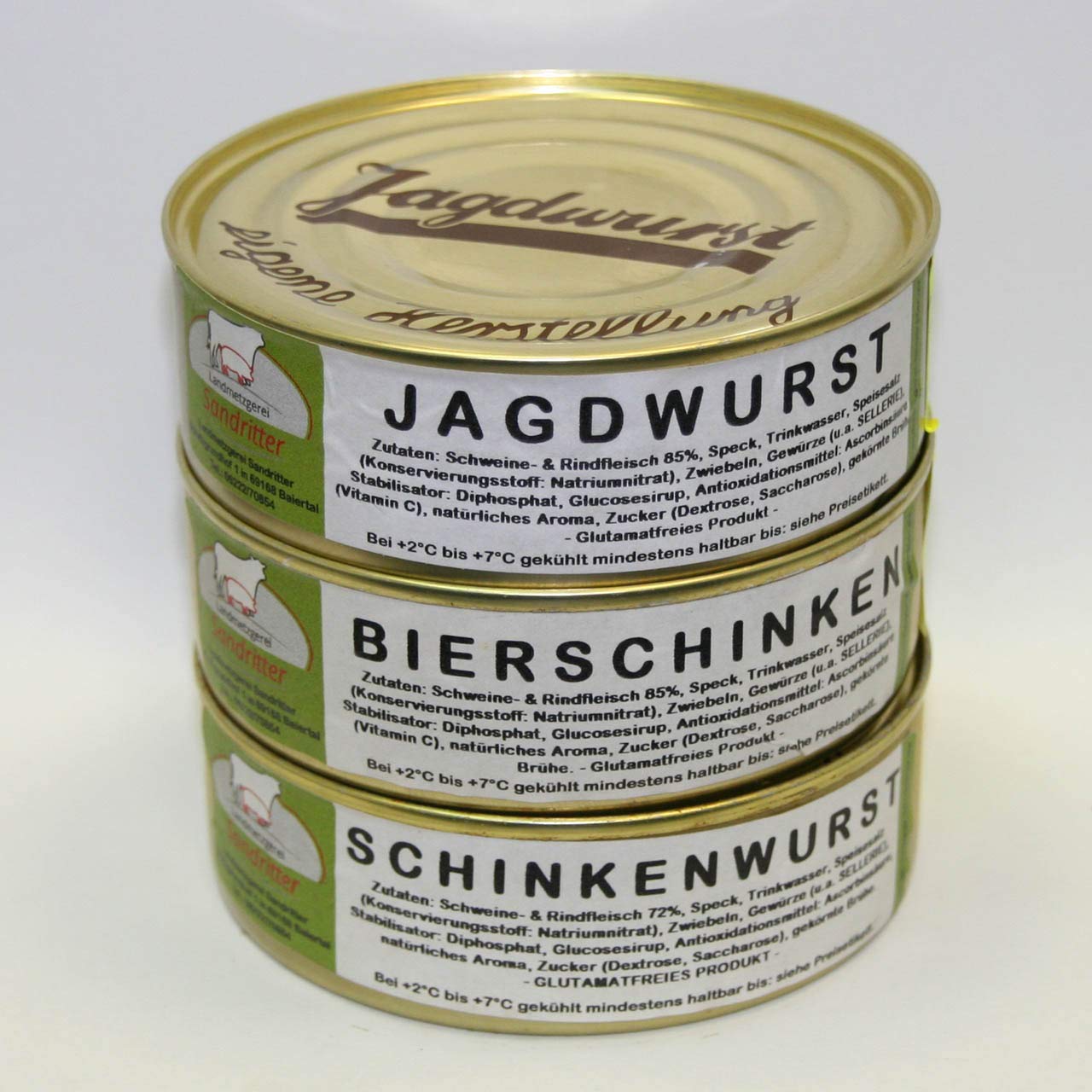 Unsere Klassiker 200 g Sample Set, Canned Sausage, Value Set, Storage Set Landmetzgerei Sandritter