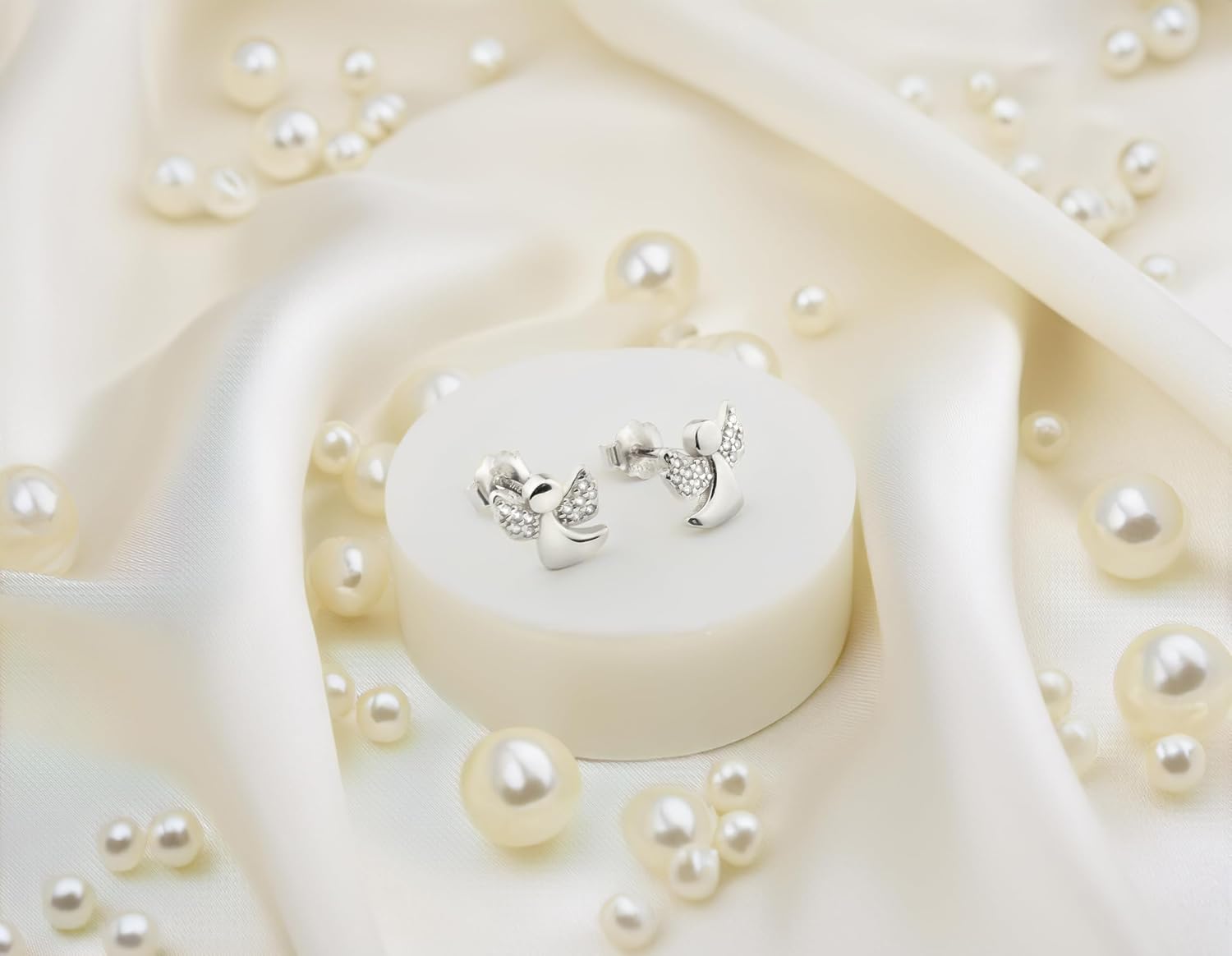 SOFIA MILANI - Women's Earrings 925 Silver with Zirconia Stones - Angel Real Stud Earrings – Bild 5