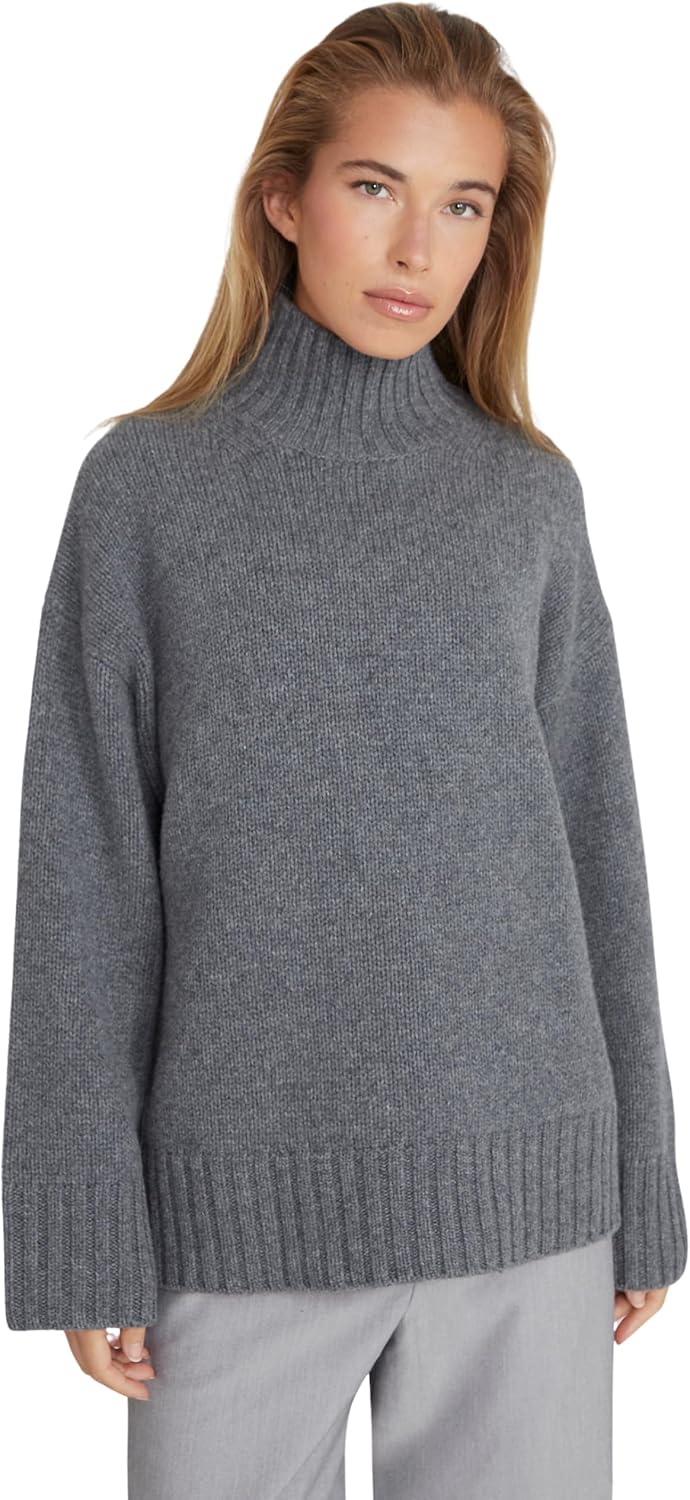 Style & Republic Women's Oversize Cashmere Blend Turtleneck Jumper