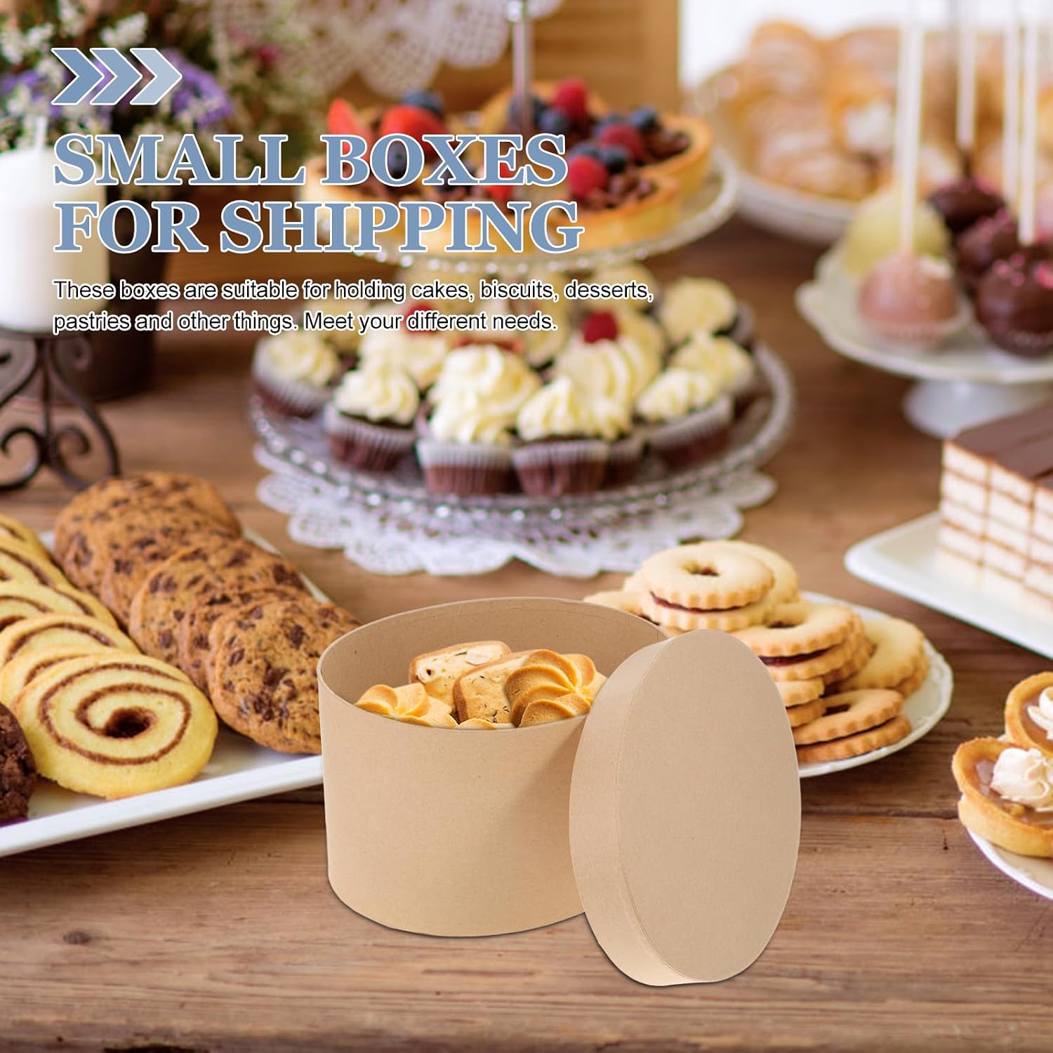 Ovale Keksdose aus Hartkarton für Desserts und Gebäck Weihnachten Feier – Bild 3