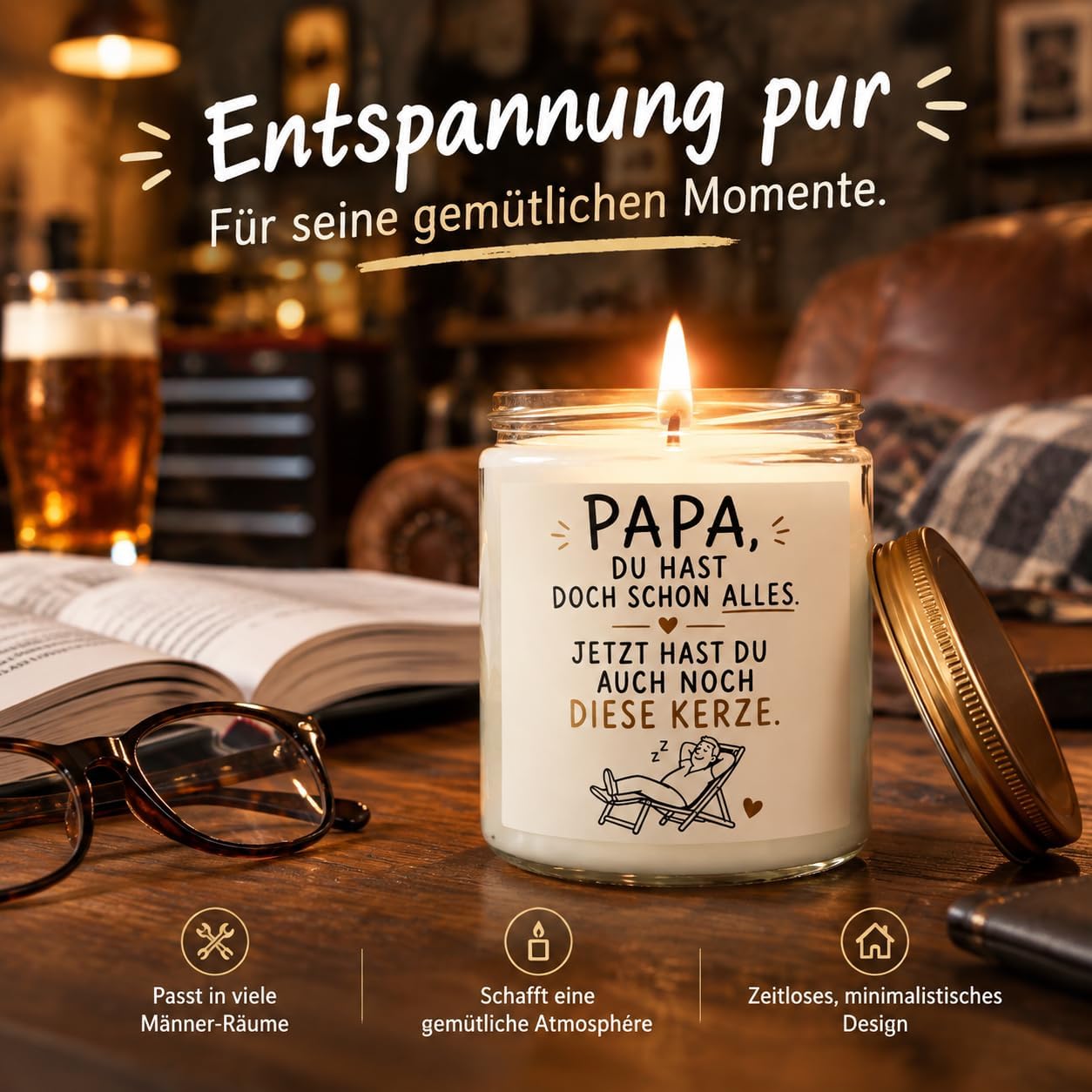 Scented Candle for Dad 7 x 9 cm Funny Saying – Bild 5