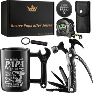 Gifts for Dad for Father's Day, Birthday & Christmas - Includes Ceramic Mug, 12-in-1 Multitool, Tape Measure, Keyring & Coaster