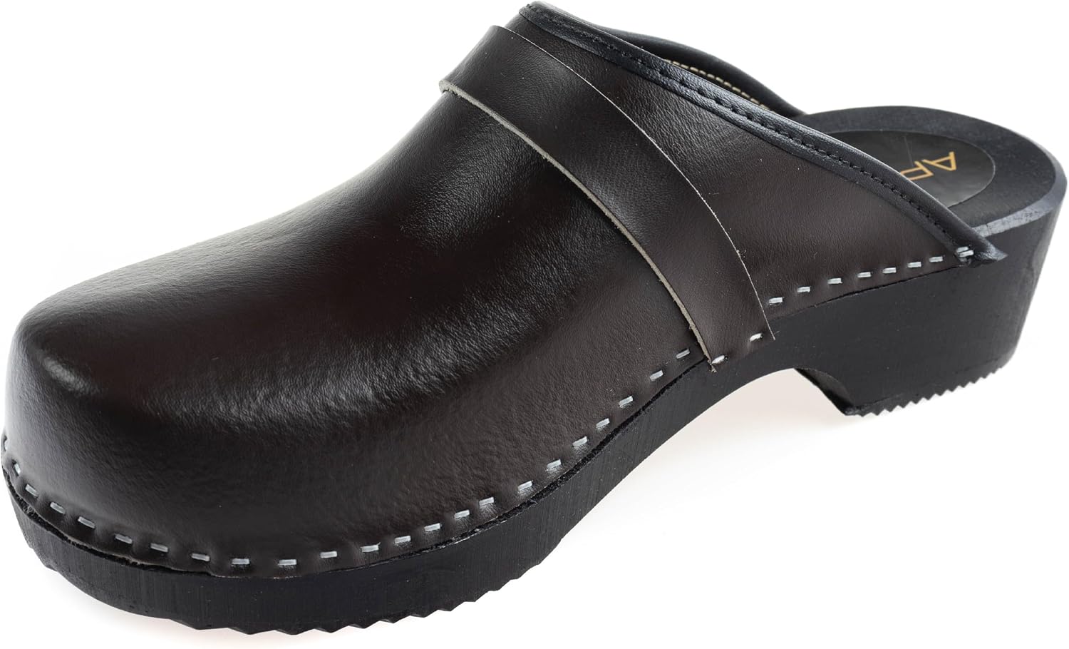 APREGGIO Men's Leather Clogs - Comfortable Wooden Shoes, Practical Garden Clogs 40/47 EU – Bild 3