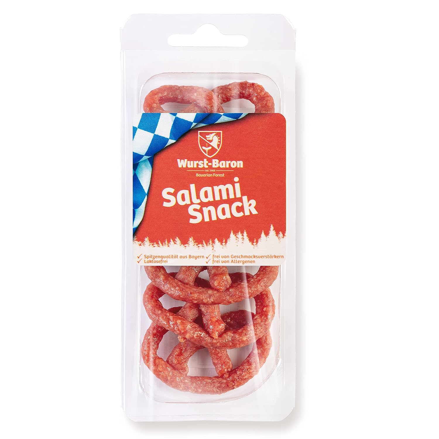 WURSTBARON - Salami Mini Pretzel - Original Sausage Snack Pretzels from Bavaria - Box of 16 Packs of 50 g Each - Snack Box Sticks – Bild 2