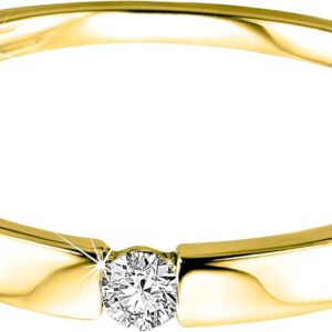 OROVI Women’s Engagement Ring, 9 Carat 375 White Gold / Yellow Gold – Diamond Ring, Gold Ring with Natural Diamond in Tension Setting Hypoallergenic Gold Ring, Jewellery Women, Gold Jewellery