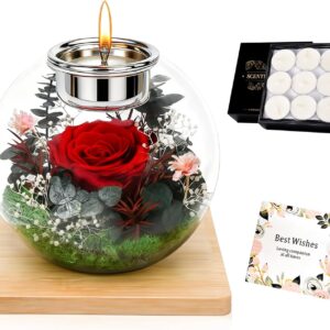Eternal Rose in Glass, Gifts for Women, Infinity Preserved Flowers for Women, Mum, Girlfriend, Gift for Christmas, Mother’s Day, Valentine’s Day