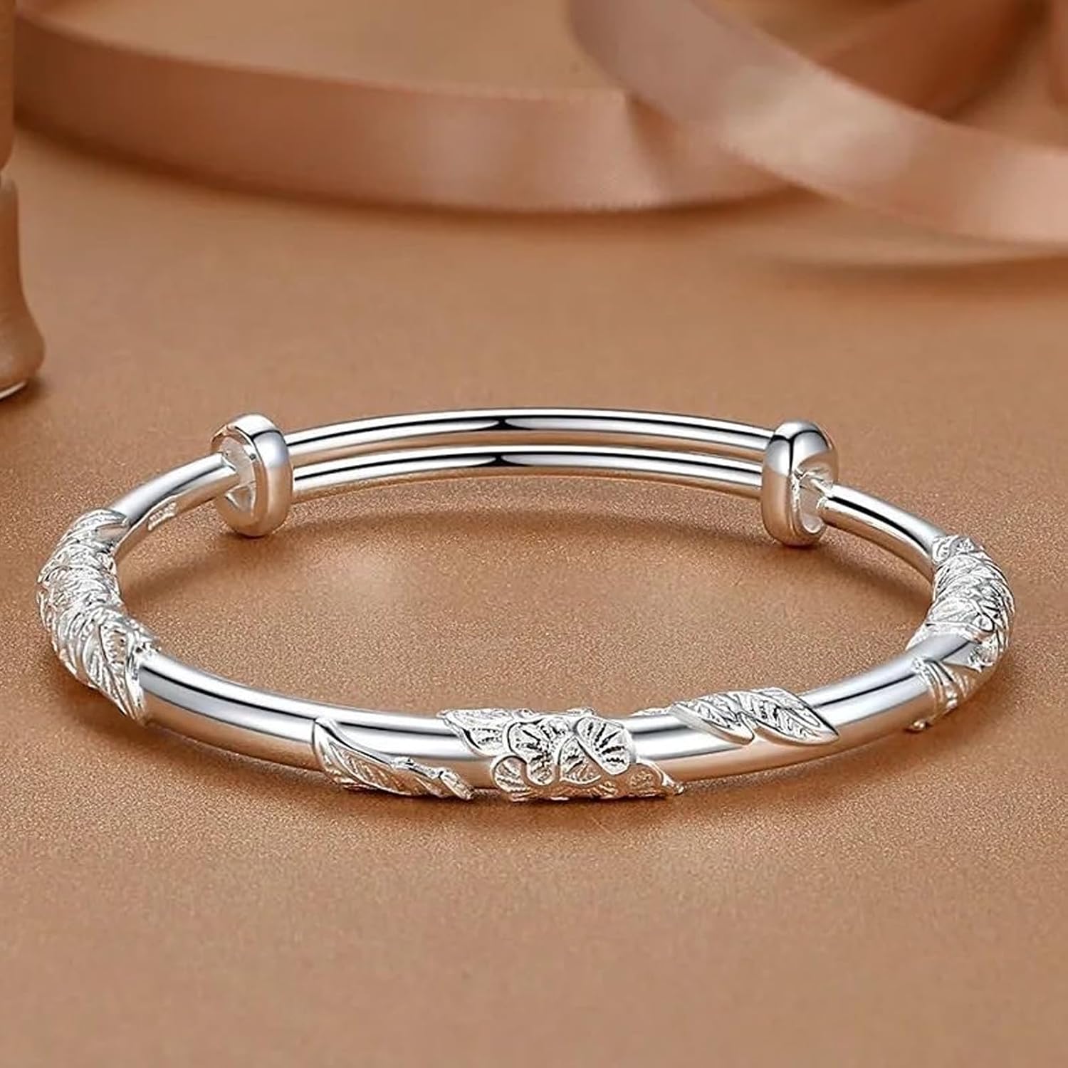925 Sterling Silver Bracelets for Women, Delicate Adjustable Bracelet, Simple and Elegant Jewellery Gift for Birthday, Wedding Anniversary, Christmas, Standard, Metal, No Gemstone – Bild 9
