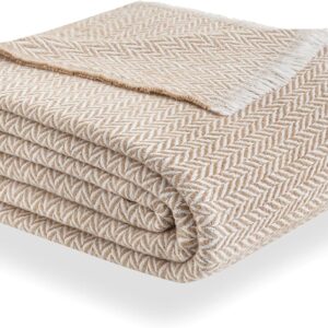 Todocama PRCMAMSBEAR120X180 Extra Soft Cotton Blanket, Multi-Purpose Bedspread, Sofa Throw, Beige Sand, 120 x 180 cm