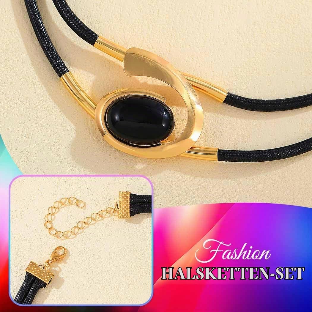 Gold Tone Boho Double Layer Pendant Necklace Bracelet Vintage Fashion Jewelry for Women – Bild 4