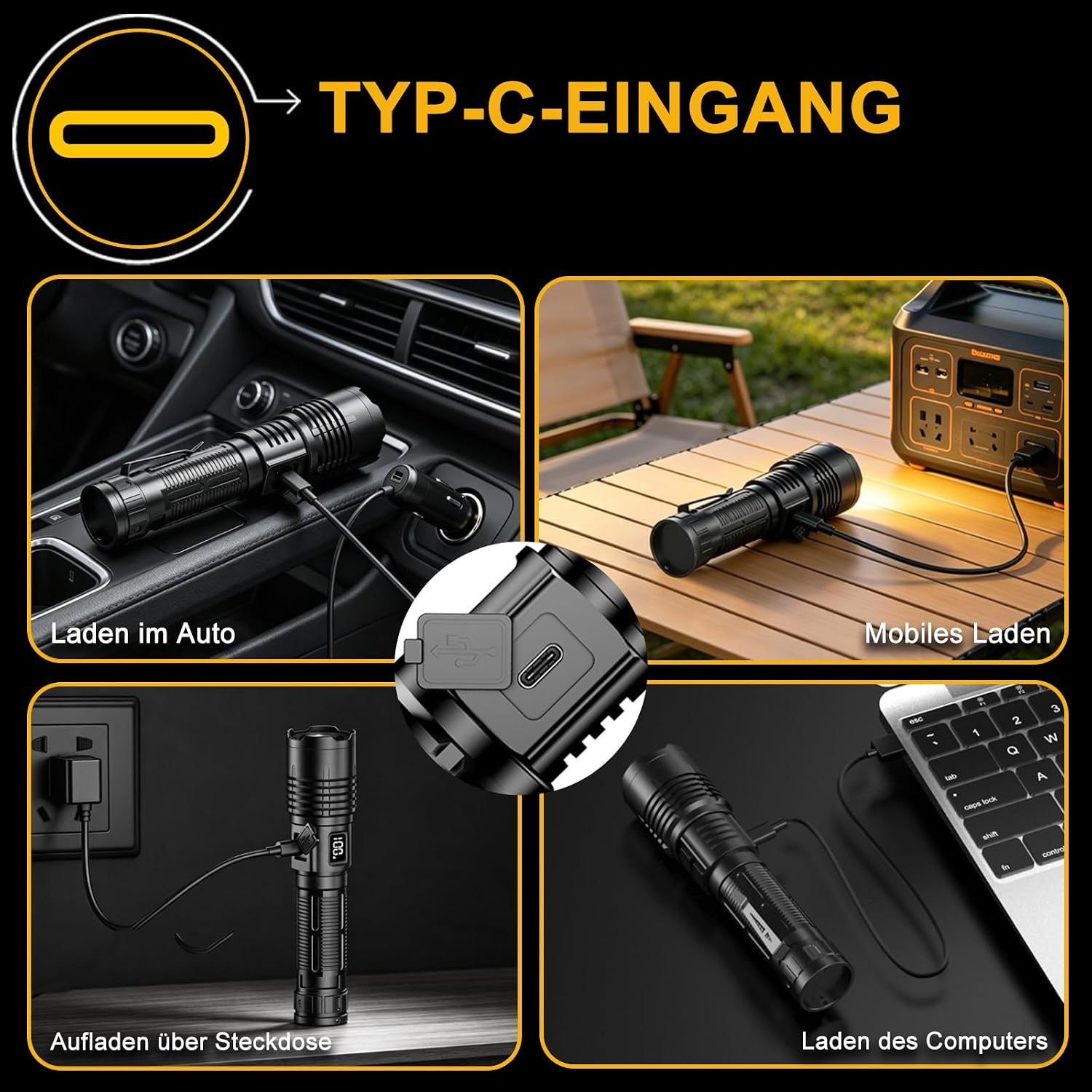 Torch LED Rechargeable 1000000 Lumen Extremely Bright 1500 m – Bild 5