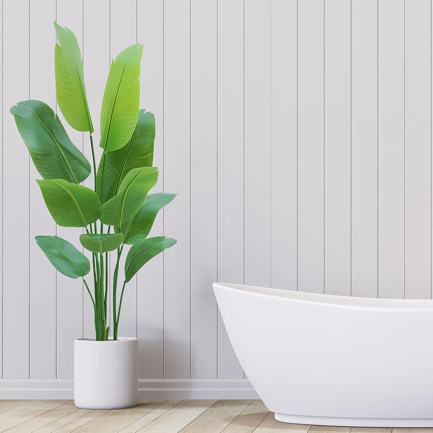Artificial Plants Indoor Artificial Olive Tree, Palm Tree and Artificial Bird of Paradise, Tall Artificial Plant with White Planter for Home Decoration and Housewarming Gift – Bild 4