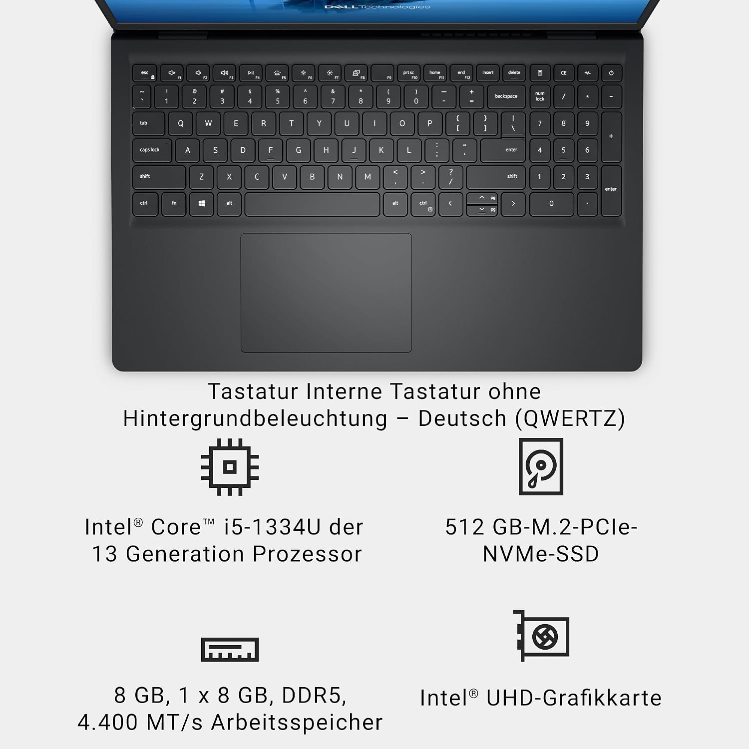 Dell 15 Laptop - Intel Core i5-1334U, 8GB RAM, 512GB SSD – Bild 9