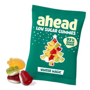 ahead Winter Magic Gummy Bears | Winter Fruit Gum Cinnamon & Vanilla 18 × 50 g | Gummy Bears without Added Sugar | Only 1 g Sugar & 78 kcal per 50 g | Low Calorie Sweets & High Fibre