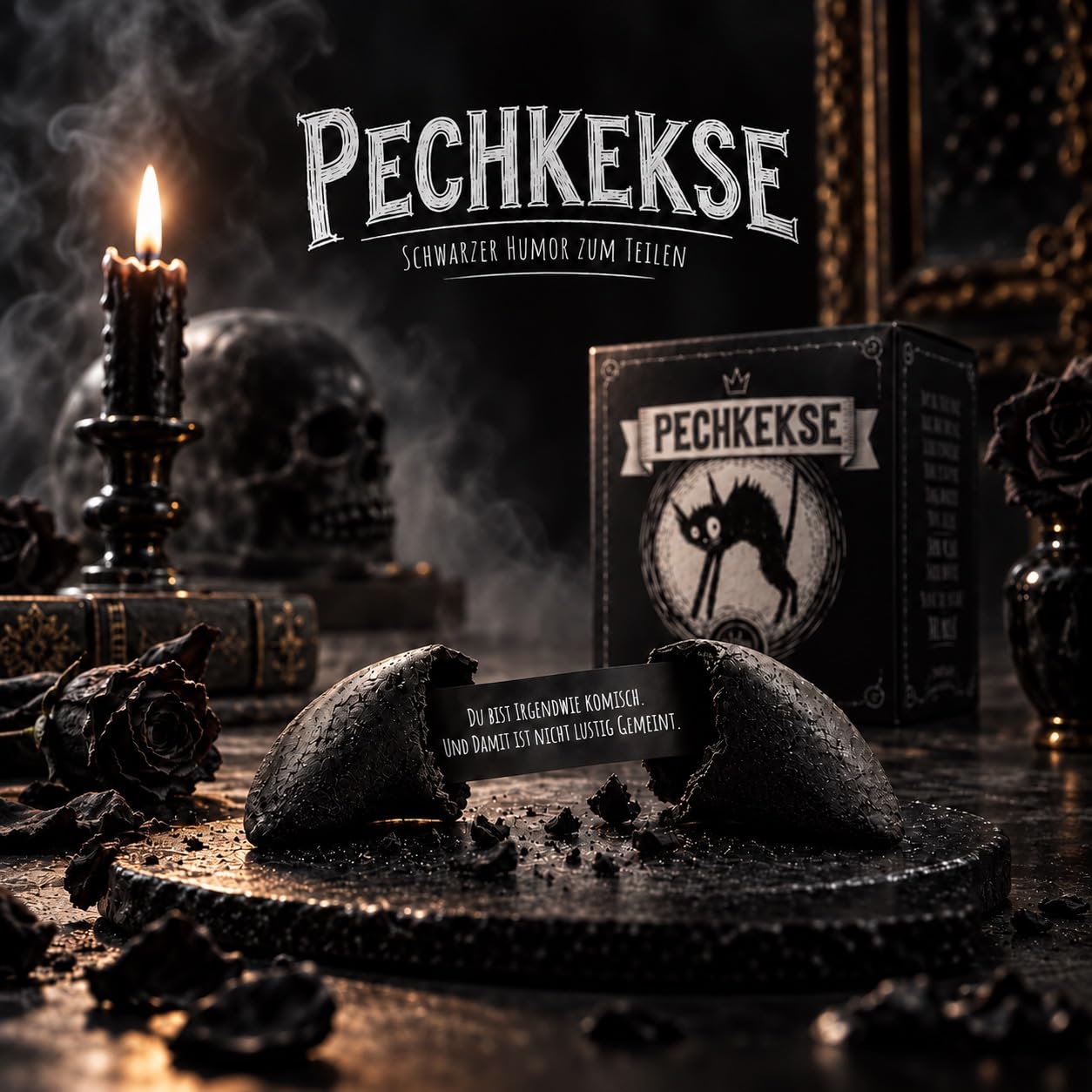 Pechkeks Lucky Biscuits Pack of 15 – for Handling and Inserting Black Biscuits – Black Humour The Dark Twin of Lucky Biscuit – Bild 6