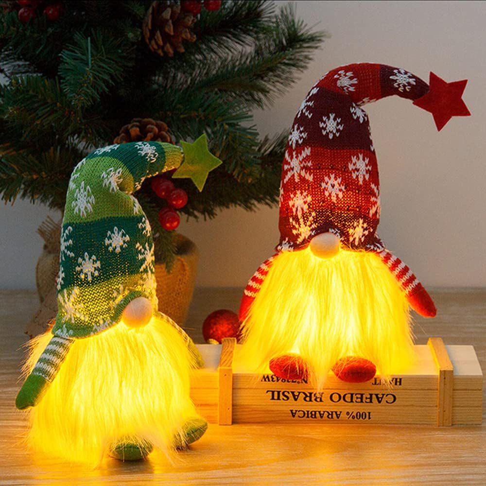 Pack of 3 Christmas Decoration Indoor Gnome Christmas Gnome with LED for – Bild 3