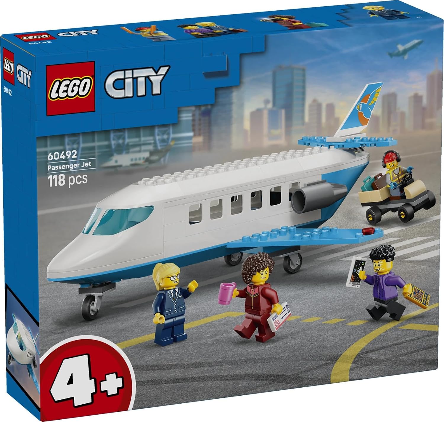 LEGO City Passenger Jet Toy, Aeroplane Model Kit with 4 Mini Figures and Travel Accessories, Educational Toy, Birthday Gift for Boys from 4 Years, 60492 – Bild 10