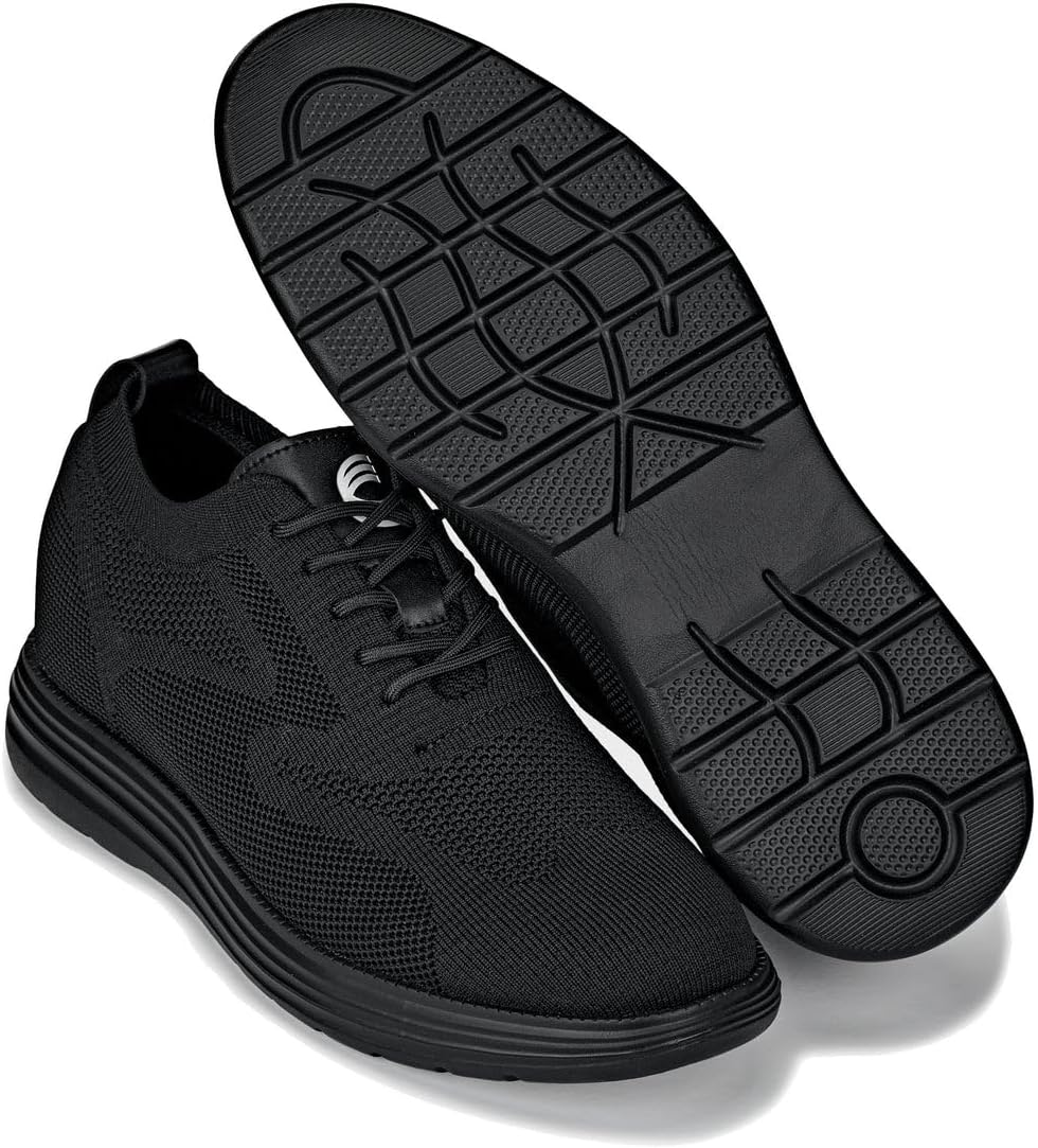 CALTO Men's Invisible Height Elevator Shoes - Ultra Lightweight Lace-Up Knitted Sporty Walker - 2.8" Larger – Bild 7