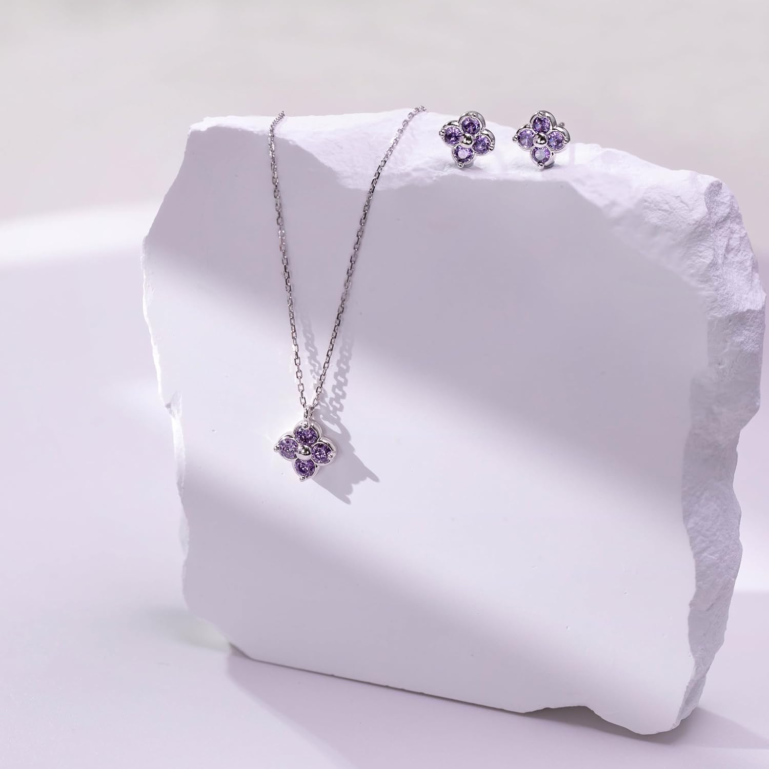 Women's Clover Birthstone Jewellery Set in 925 Sterling Silver – Bild 4