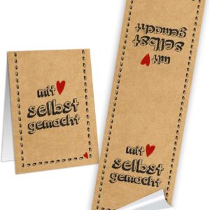 Logbuch-Verlag 100 Stickers with Love Homemade Gift Labels for Pastry Homemade Cookies Christmas 5 x 14.8 cm