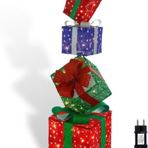 CCLIFE LED Gift Box Set of 4 with Power Plug Christmas Decoration Fairy