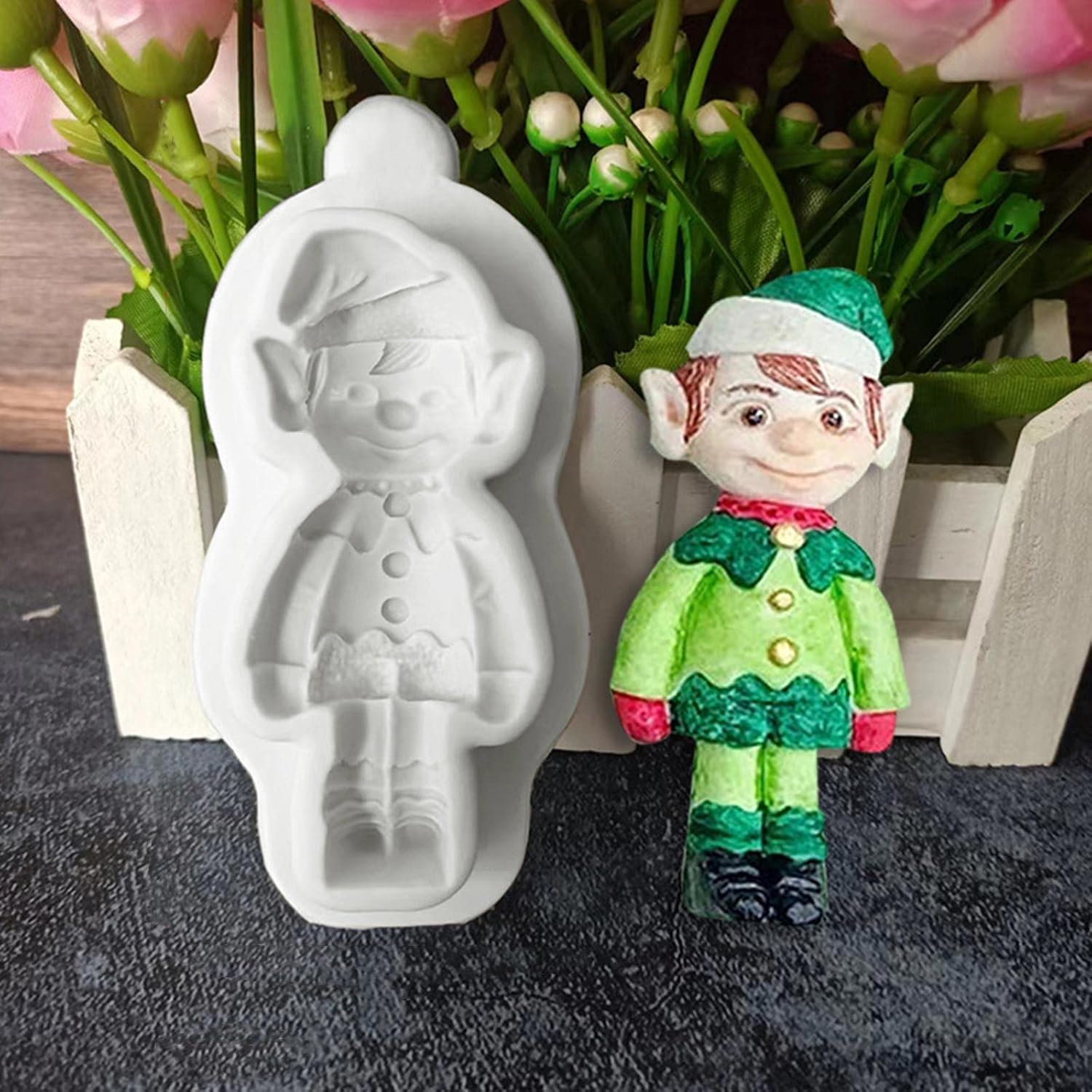 3D Christmas Santa Claus Elk Bear Boy Silicone Mould Cake Pastry Baking Mould for Making Chocolate Fondant Non-Stick Fondant Moulds for Cake Decoration Christmas 3D Silicone for – Bild 8