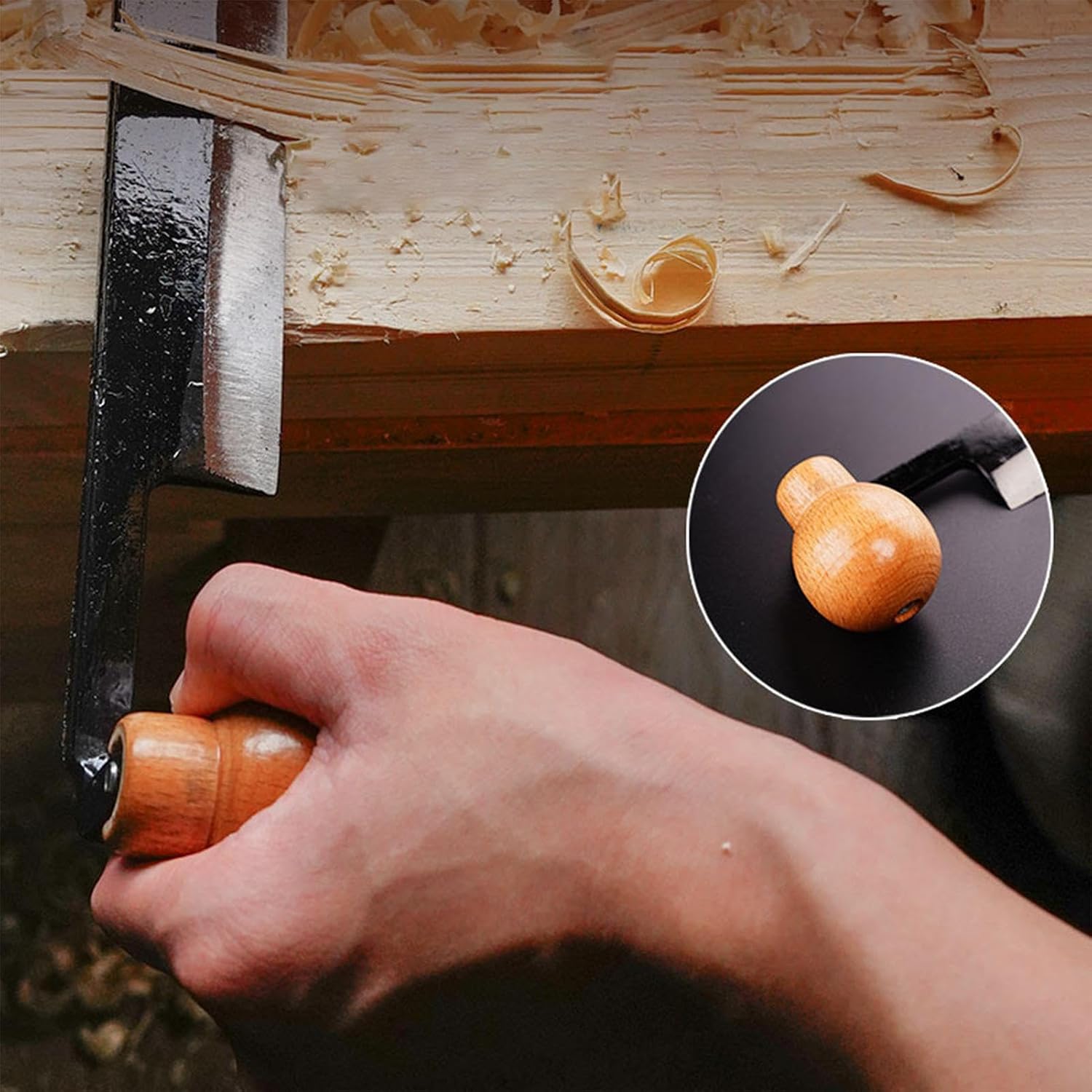 Drawing Knife Tool - Double Handle for Removing Wooden Bark Scratches | Draw Strack for Scraping Work and Collaboration on Gingeon Bar for Shaving – Bild 3