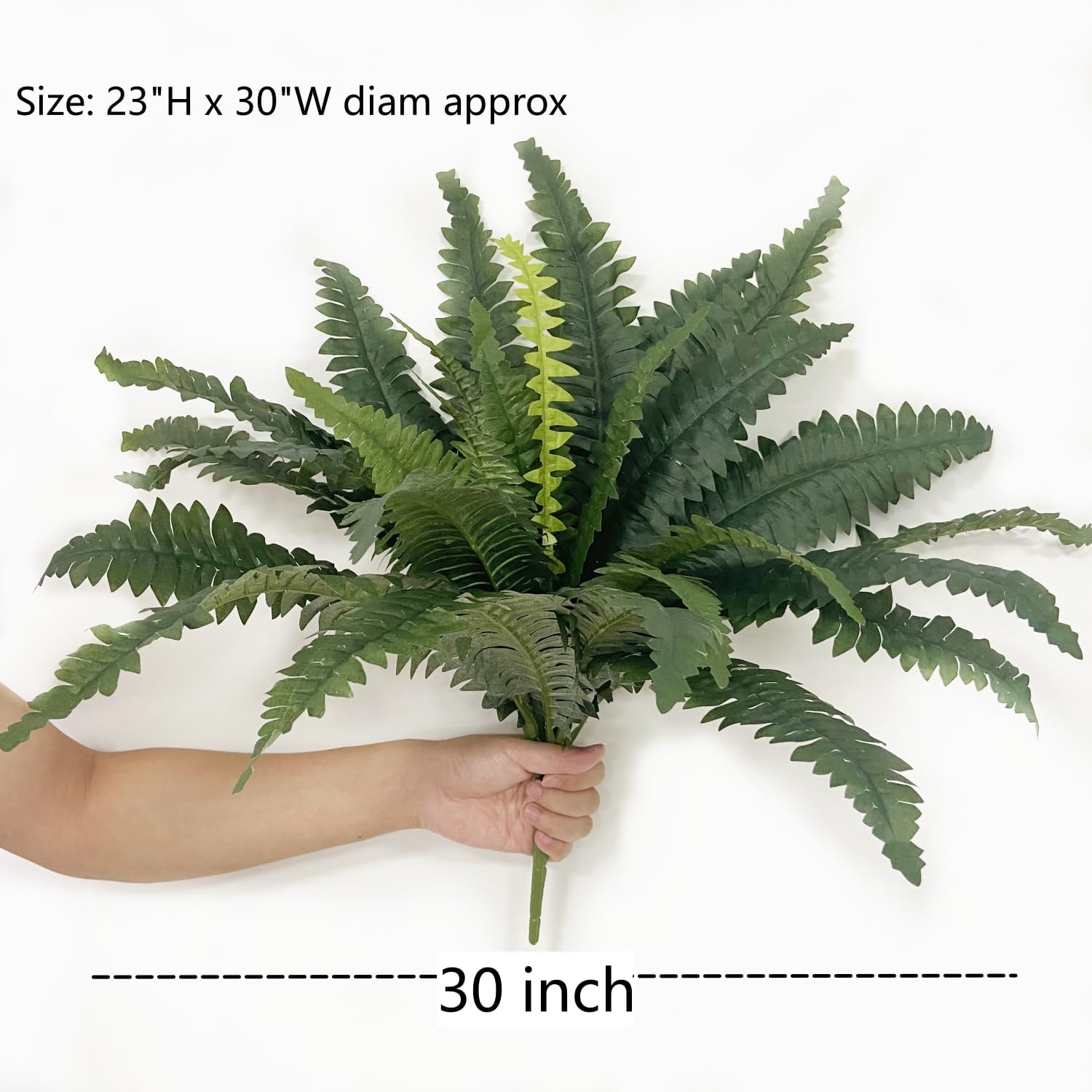 Pack of 3 Artificial Plants Ferns for Outdoor and Indoor Use 76 cm Green Artificial Boston Fern Balcony Plants Artificial Plants Artificial Fern Bushes Home Decoration Garden Patio Balcony Entrance Office – Bild 3