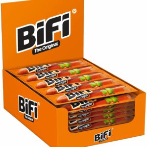 BiFi Original Salami Sticks – Pack of 40 (40 x 20 g) – Sausage Snack To Go – Air Dried Meat & Sausages Package – Salami with Pepper, Coriander and Garlic – Ideal Nibble Box – Sausage Pack
