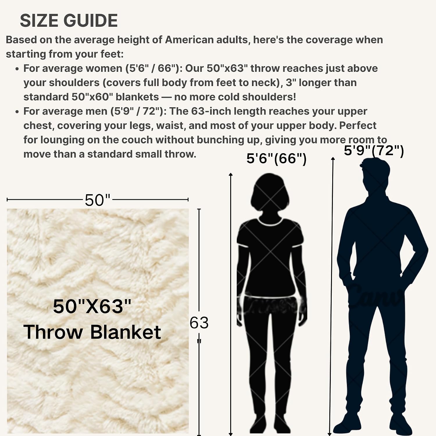 YUSOKI Luxury Double Sided Faux Fur Throw Blanket (No Pillow) Soft Fluffy Cozy Blanket Plush Fluffy Comfortable Warm Blanket for Couch Bed Chair Sofa Bedroom Women – Bild 7