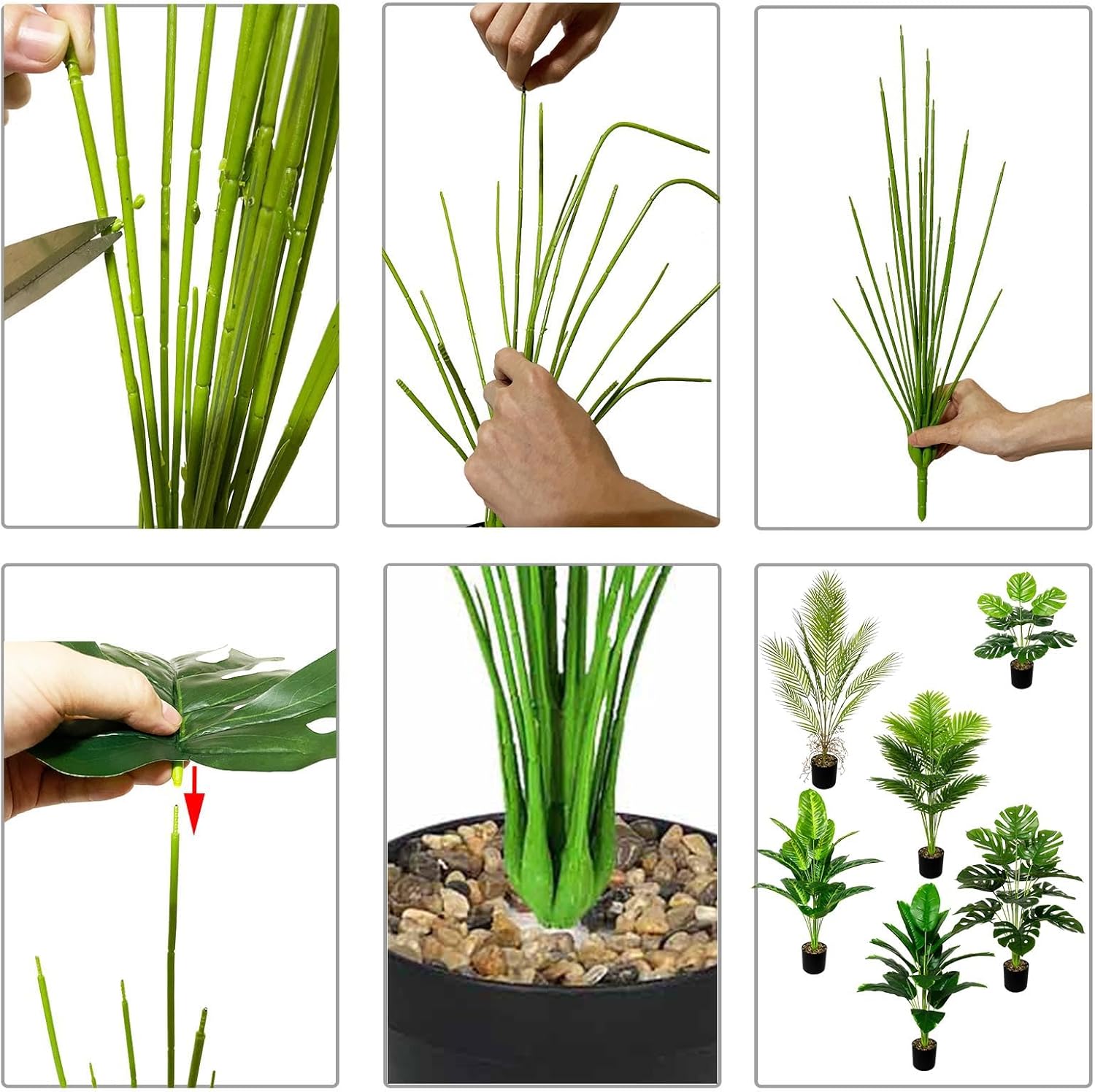 Artificial Plant in Pot, Large Artificial Plants, Plastic Palm Tree, Fake Palm Plant Decoration for Living Room, Balcony, Bedroom, Office, Bathroom (80 cm High Palm Tree) – Bild 7