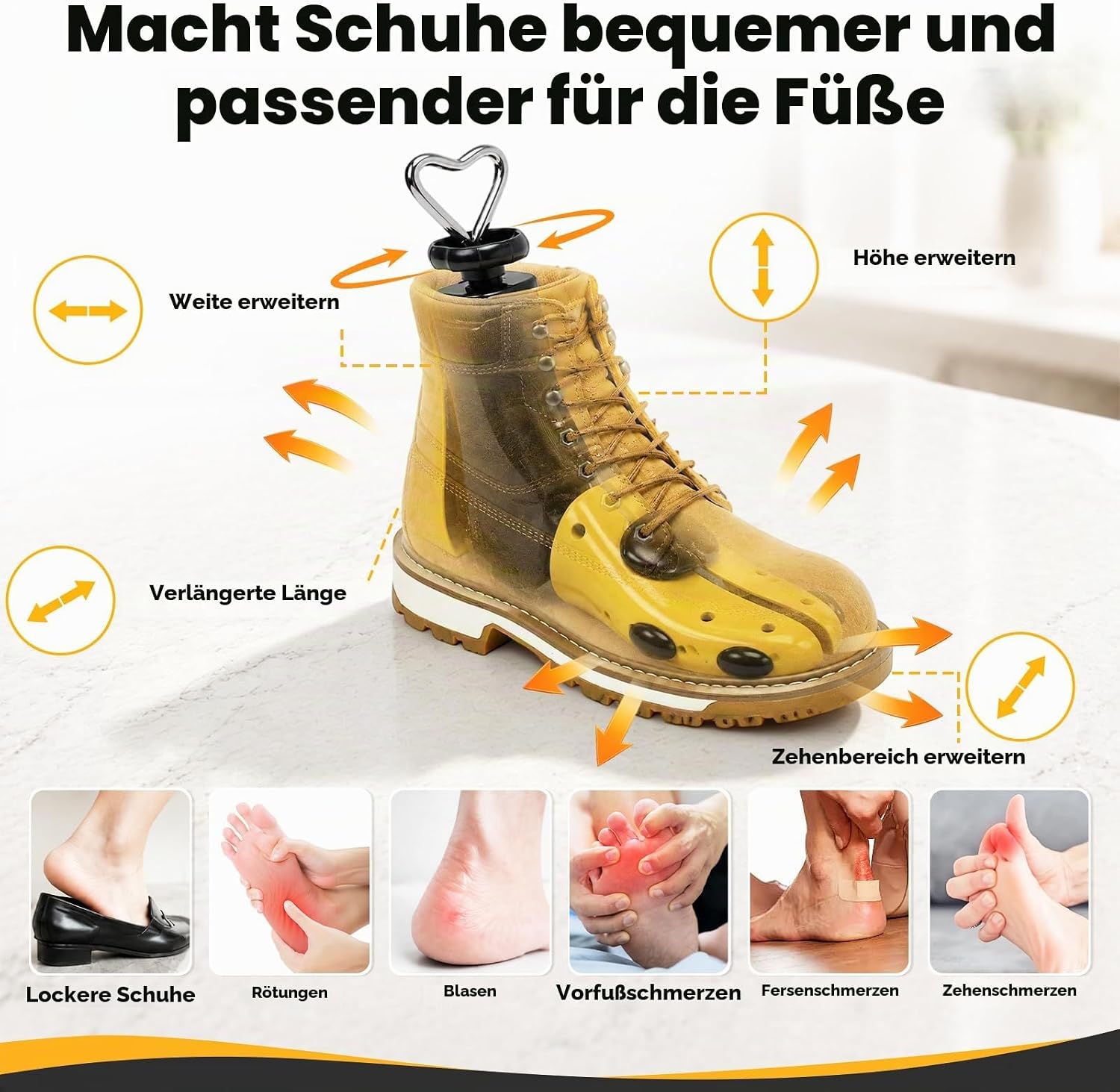 Shoe Stretcher Women's Men's Shoe Stretcher for Tight Shoes, 4-Way Shoe – Bild 3