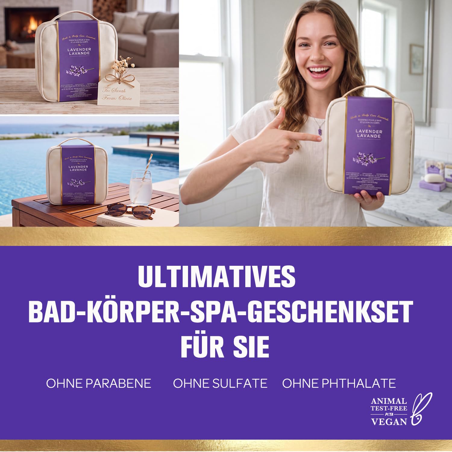 BODY & EARTH Bath Set for Women 10-Piece Gift for Women – Bild 7