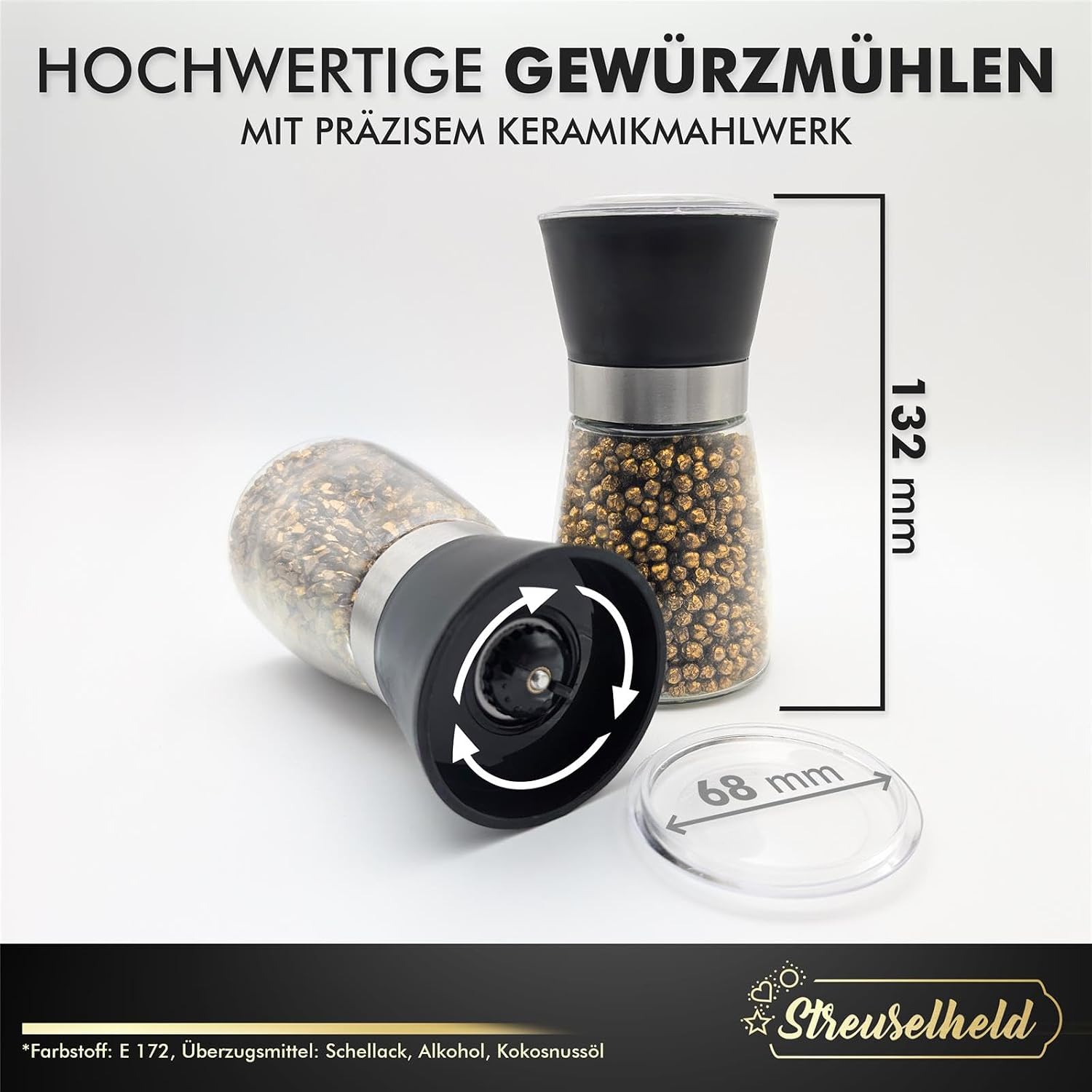 Streuselheld Salt and Pepper Mill with Gold Spices – Bild 4