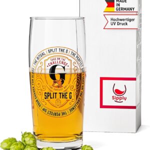 Beer Glass Split The G The Perfect SIP Willibecher 0.5 L – The Funny Social Media Trend for Playful Beer Lovers Beer Gifts Men Women
