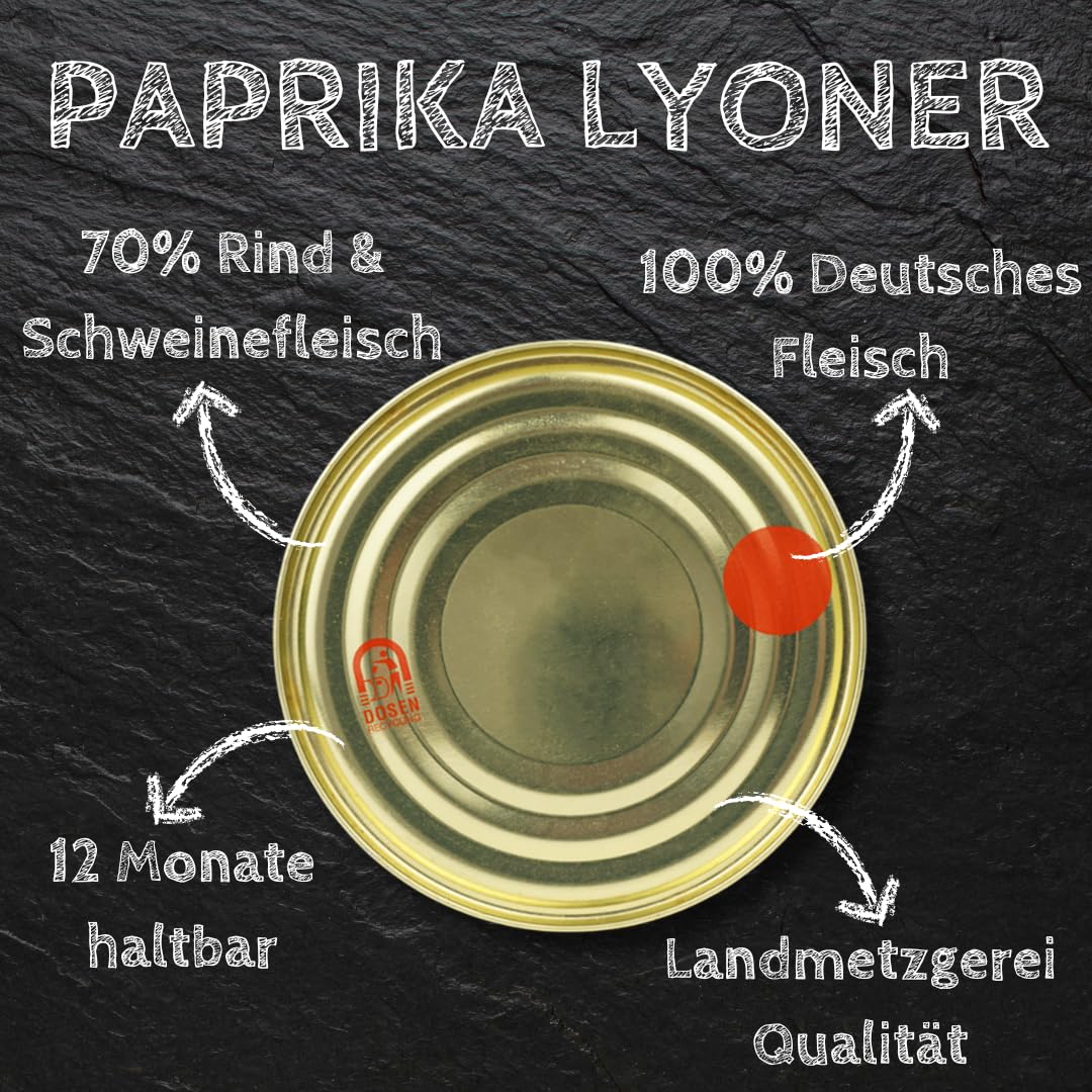 Paprika Lyoner Canned Sausage 120 g 190 g 300 g 390 g Sausage Canned Pepper Meat Sausage in a Tin Traditional German Sausage Preserve from Landmetzgerei Bühler (390g) – Bild 4