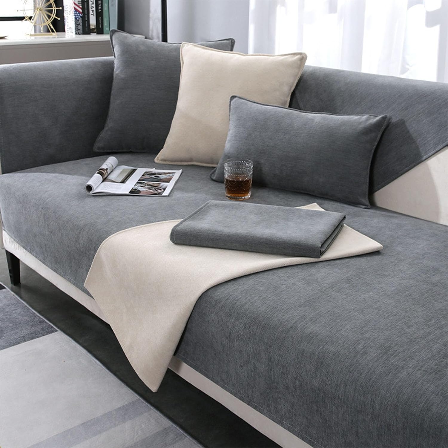 Sofa Cover, Sofa Cover, Sofa Covers for Seat, Sofa Protector Non-Slip, Sofa Cover, Sofa Protection, Cat Dog, Sofa Throw, Couch Cover, U-Shape L Shape for 1 2 3 4 Seater Sofa 70 x 150 cm