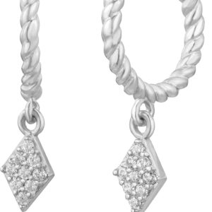Brandlinger ® Small Twisted Earrings 925 Silver Women's Jewellery 18 Carat (Silver and Gold) for Women and Girls Hoop Earrings Diameter 11.5 mm