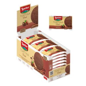 Loacker Tortina Dark - 24 Waffle Tarts of 21 g - Individually Packed