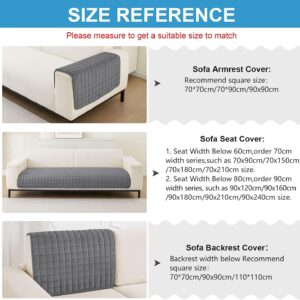 GKXLH Soft Flannel Non-Slip Sofa Cover 2 3 4 Seater (Grey, 70 x 70 cm)