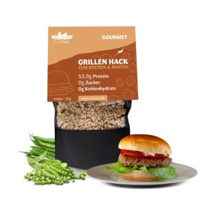 EntoSus - Grilling Chop and Grilling Burger Mix, Minced Meat, Meat Substitute, Burger Patties, Protein Rich, Sustainable, Locally Produced in Germany (Grilling Hack, 1 x 70 g)