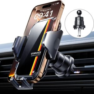 VANMASS Military Class: Mobile Phone Holder, Car Air Vent Hook, Bombproof, 360° Rotatable Car Holder, 100% Silicone Protection, Car Smartphone Holder, Car for iPhone 17 Pro 16, Samsung, etc