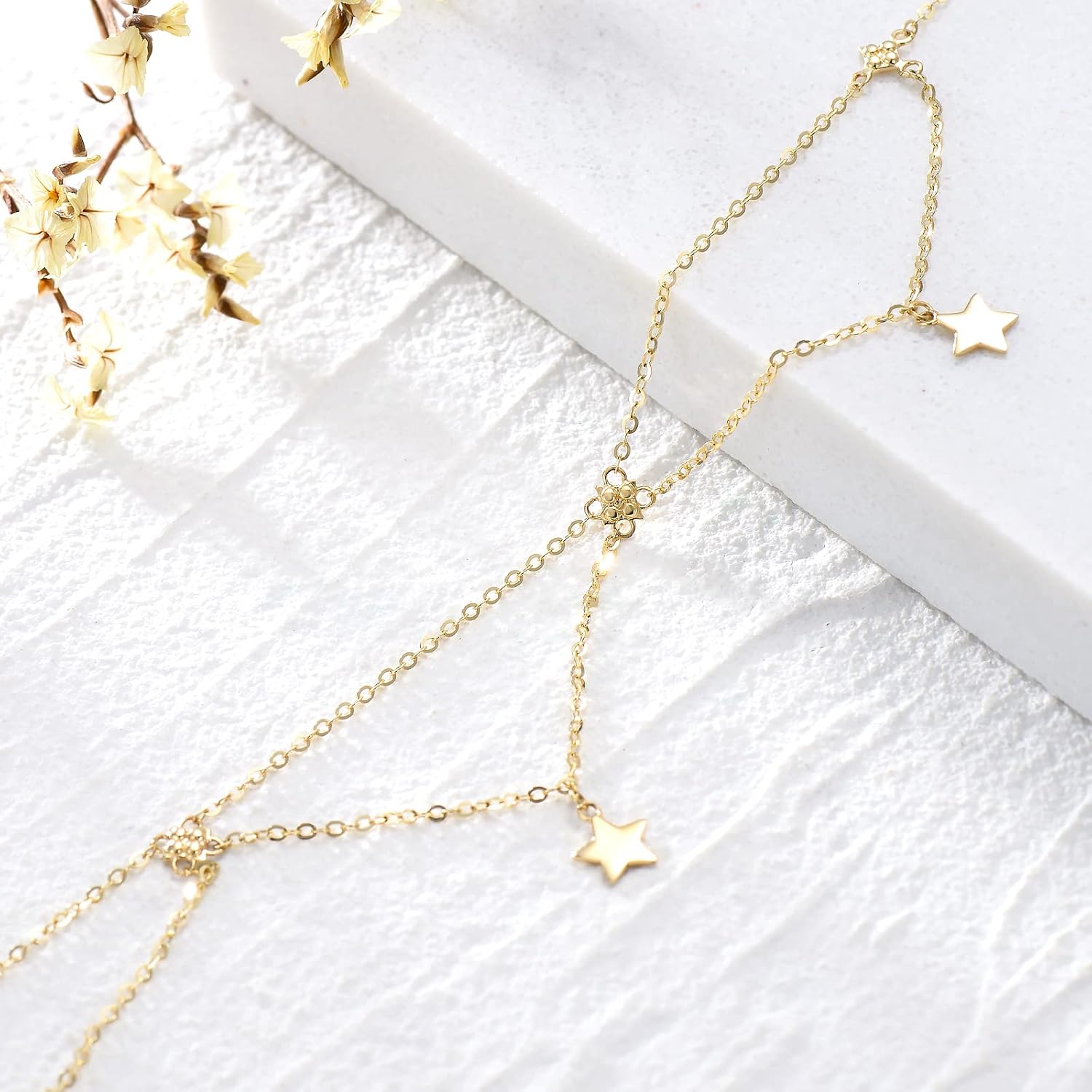 9k Real Gold Star/Moon Anklet for Women 375/9ct Gold Anklet Star Anklet Jewellery Gifts Birthday Christmas 20 + 5 cm – Bild 6