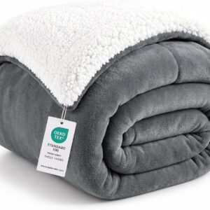 WAVVE Sherpa Cuddly Blanket Fluffy 150 x 200 cm Grey Blanket