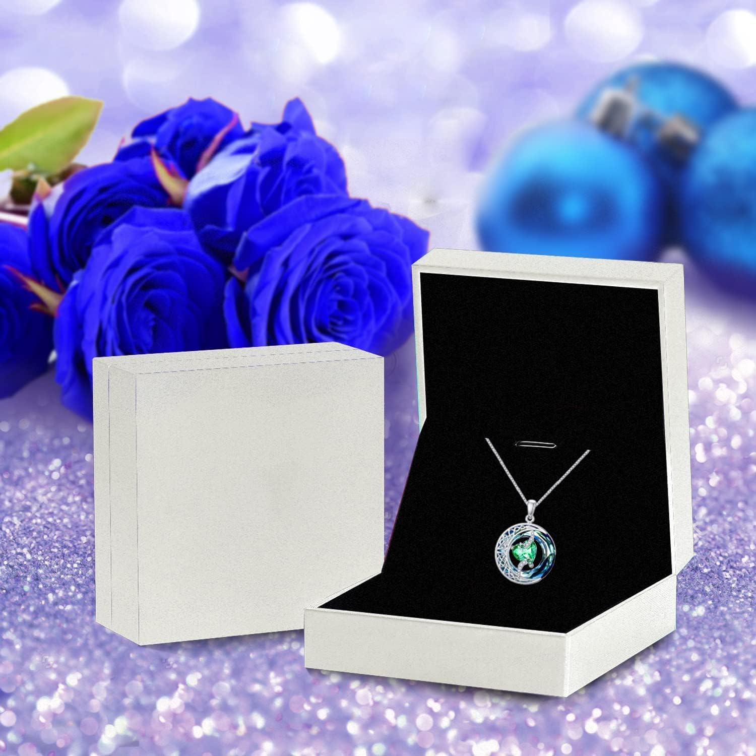 TOUPOP Kette Damen Herz Geburtsstein Sterling Silber Schmuck Geschenk – Bild 5