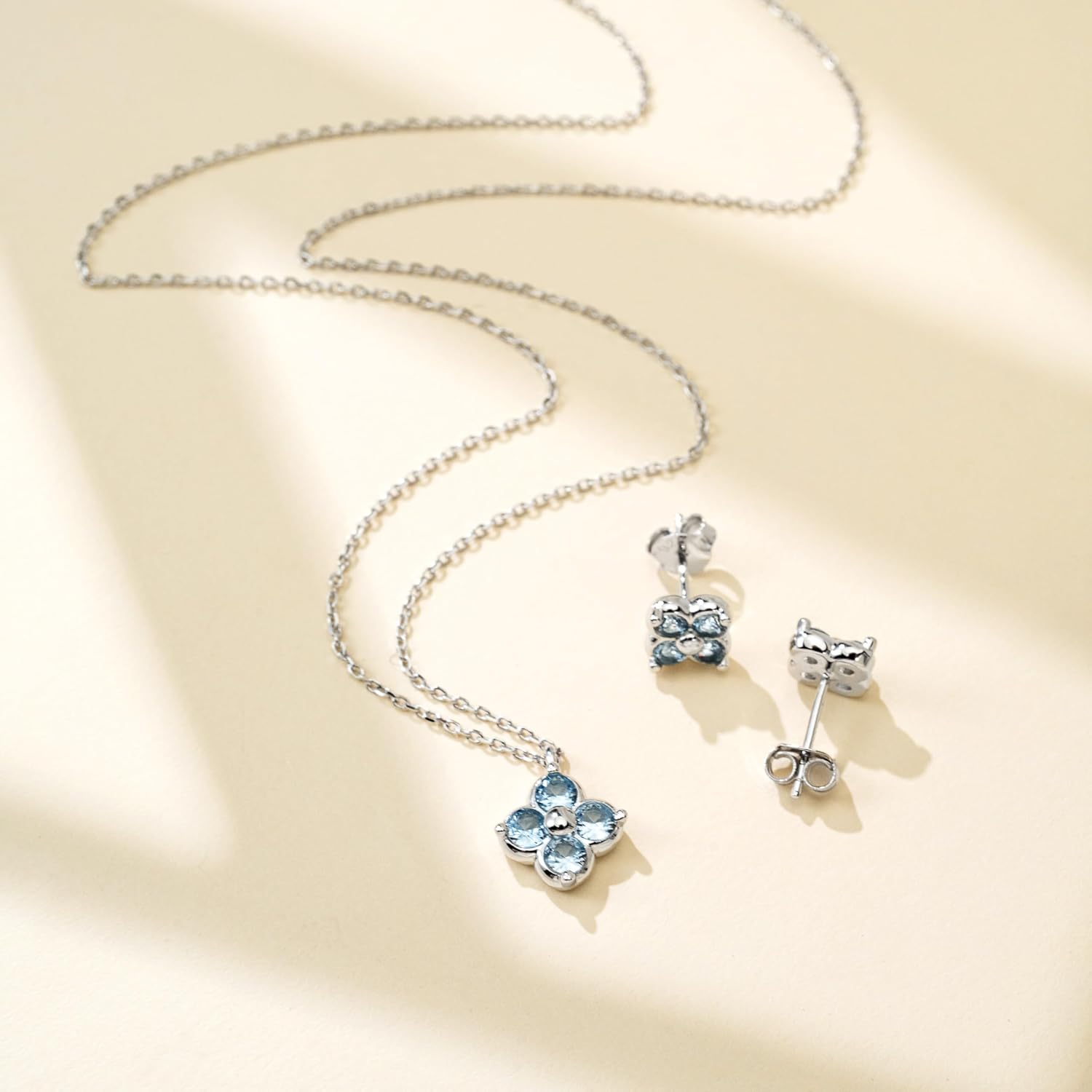 Women's Clover Birthstone Jewellery Set in 925 Sterling Silver – Bild 4