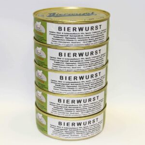 Beer Sausage 5 x 200 g Canned Sausage, Value Set, Storage Set Landmetzgerei Sandritter