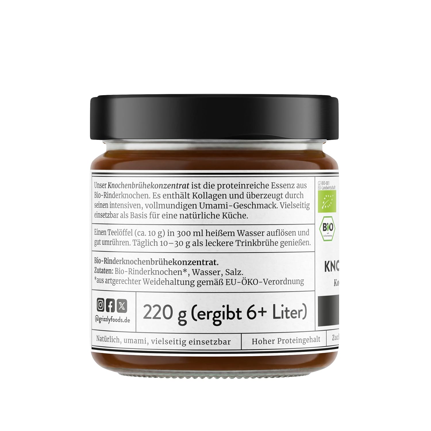 Grizzly Foods • Organic Bone Broth Concentrate • Beef 220g • 88g Collagen – Bild 3