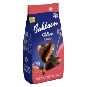Bahlsen Akora Edelherb – Pack of 1 – Fruity Filled Gingerbread with Fine Chocolate (1 x 150 g)